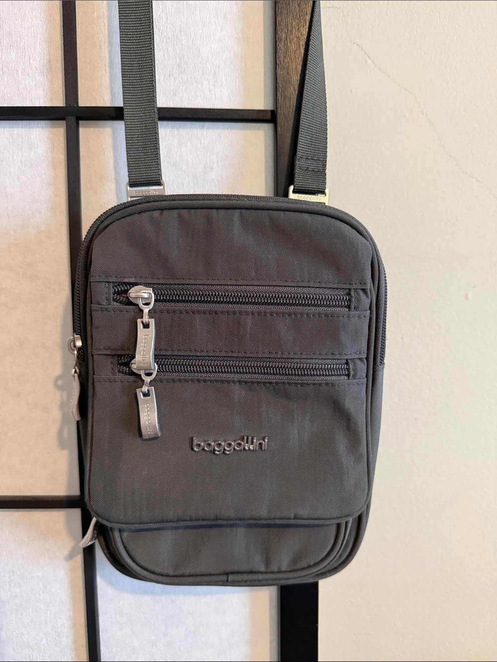 Baggallini Charcoal Gray Compact Crossbody Organizer